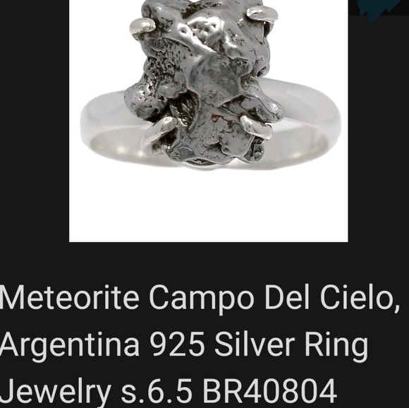 GENUINE METORITE ARGENTINA .925 STERLING SILVER RING 6.5 - Picture 2 of 3